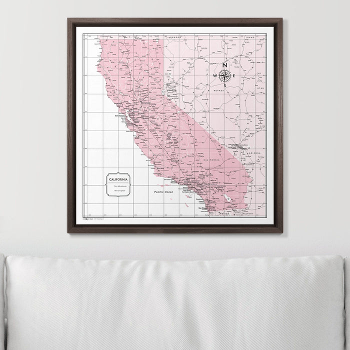 Push Pin California Map (Pin Board) - Pink Color Splash CM Pin Board