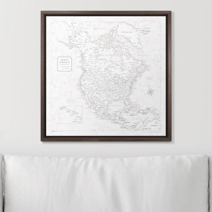Push Pin North America Map (Pin Board) - Classic Marble CM Pin Board