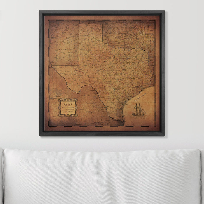 Push Pin Texas Map (Pin Board) - Golden Aged CM Pin Board
