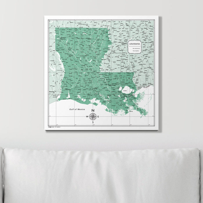 Push Pin Louisiana Map (Pin Board) - Green Color Splash CM Pin Board