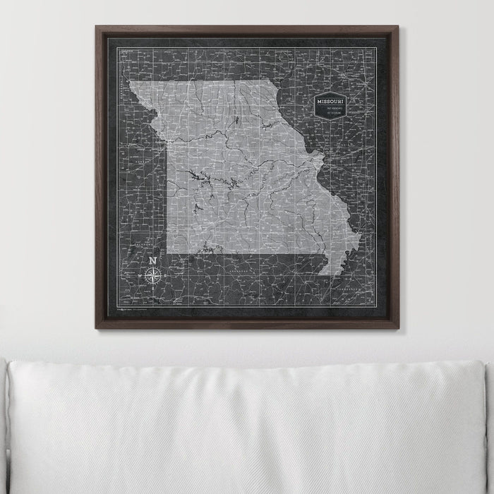 Push Pin Missouri Map (Pin Board) - Modern Slate CM Pin Board