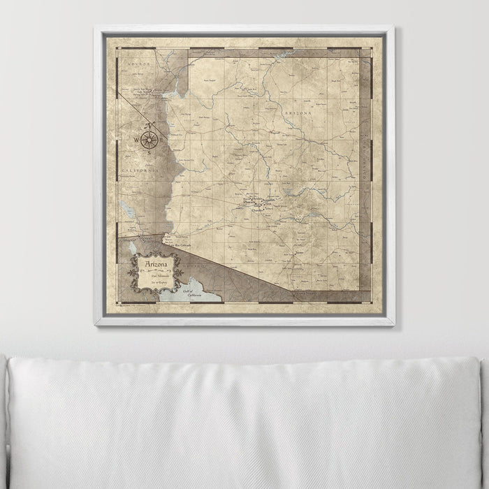 Push Pin Arizona Map (Pin Board) - Rustic Vintage