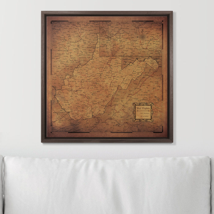 Push Pin West Virginia Map (Pin Board) - Golden Aged