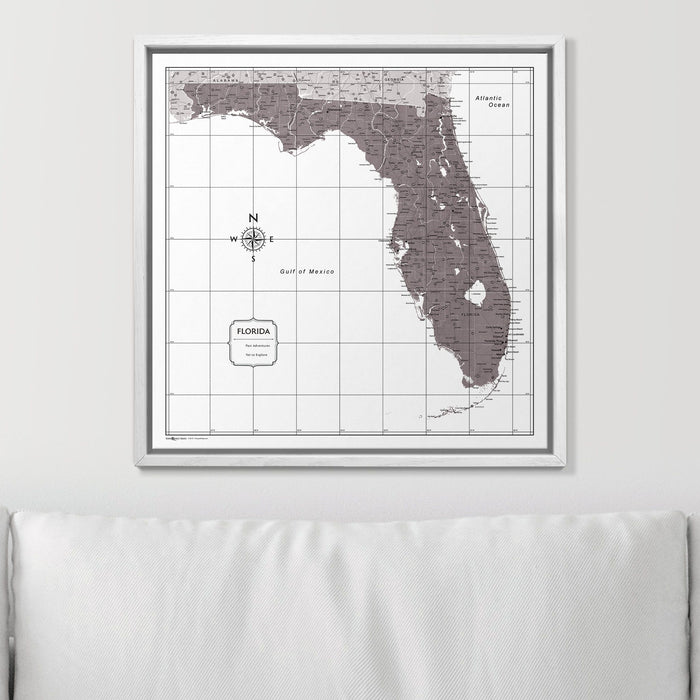 Push Pin Florida Map (Pin Board) - Dark Brown Color Splash