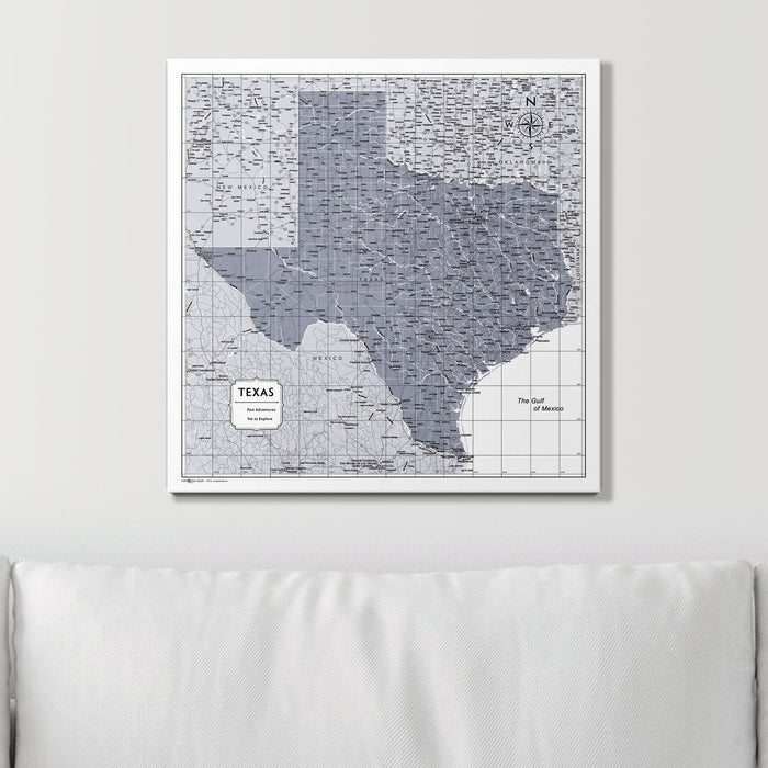 Push Pin Texas Map (Pin Board) - Dark Gray Color Splash