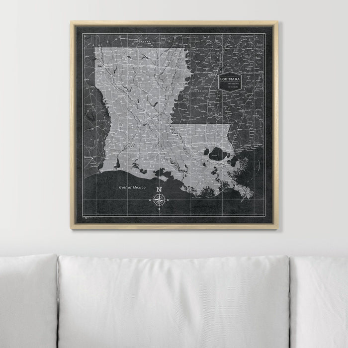Push Pin Louisiana Map (Pin Board) - Modern Slate CM Pin Board