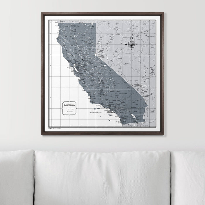 Push Pin California Map (Pin Board) - Dark Gray Color Splash CM Pin Board