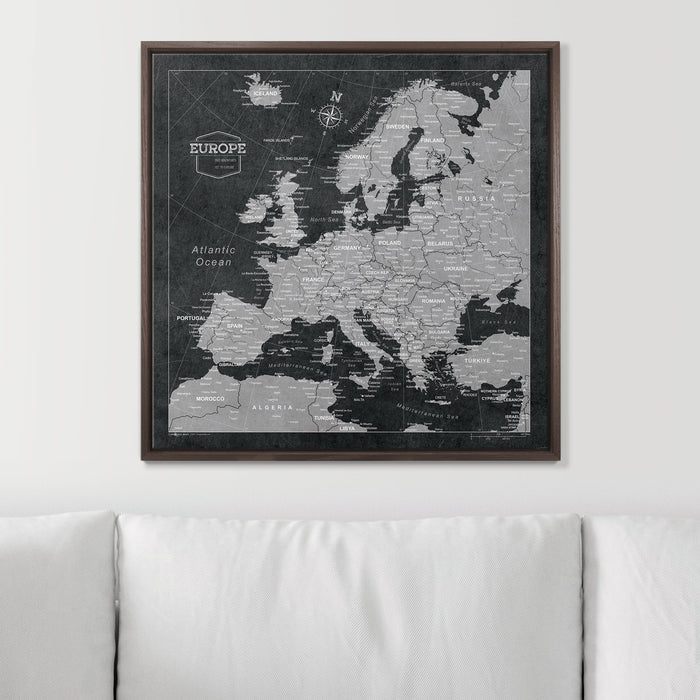 Push Pin Europe Map (Pin Board) - Modern Slate
