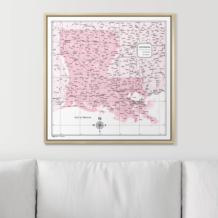 Push Pin Louisiana Map (Pin Board) - Pink Color Splash CM Pin Board