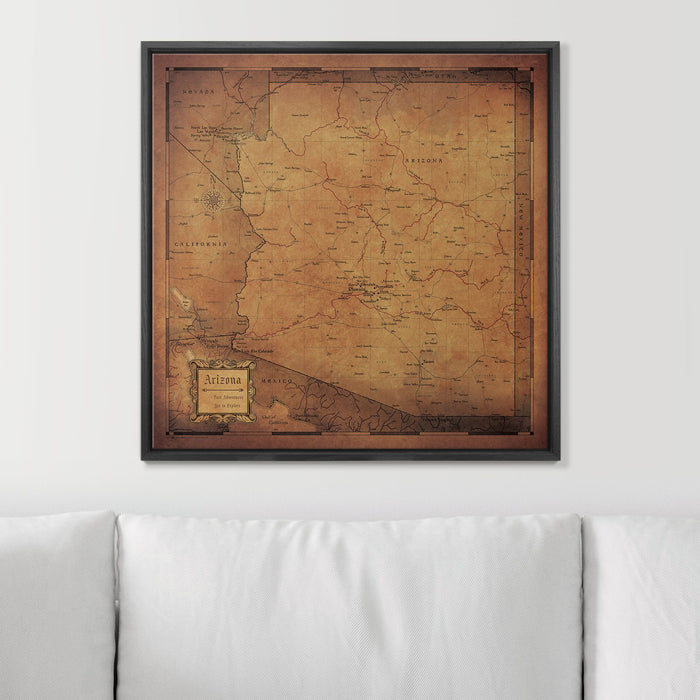 Push Pin Arizona Map (Pin Board) - Golden Aged CM Pin Board