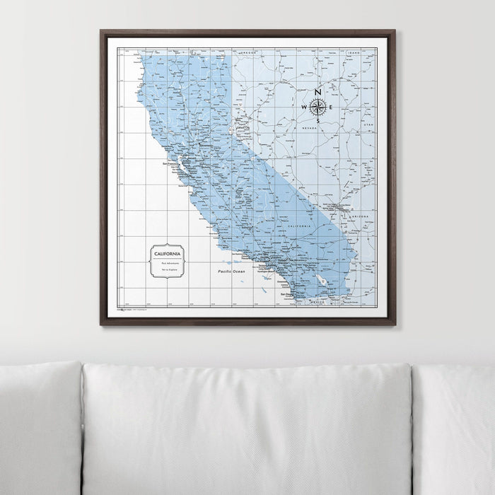 Push Pin California Map (Pin Board) - Light Blue Color Splash CM Pin Board