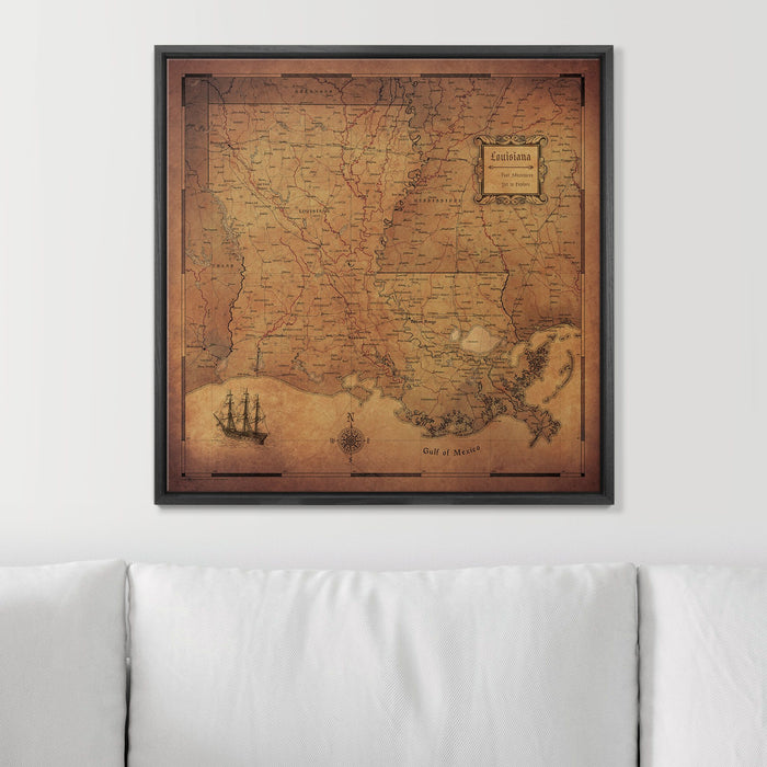 Push Pin Louisiana Map (Pin Board) - Golden Aged