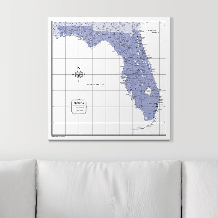 Push Pin Florida Map (Pin Board) - Purple Color Splash CM Pin Board