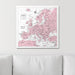 Push Pin Europe Map (Pin Board) - Pink Color Splash CM Pin Board