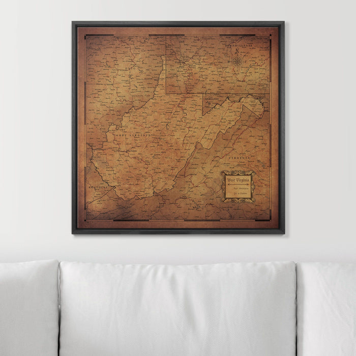 Push Pin West Virginia Map (Pin Board) - Golden Aged