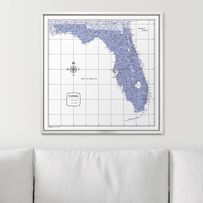 Push Pin Florida Map (Pin Board) - Purple Color Splash