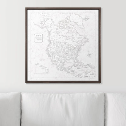 Push Pin North America Map (Pin Board) - Classic Marble CM Pin Board