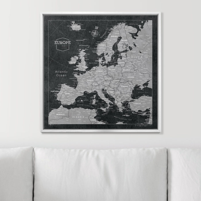 Push Pin Europe Map (Pin Board) - Modern Slate