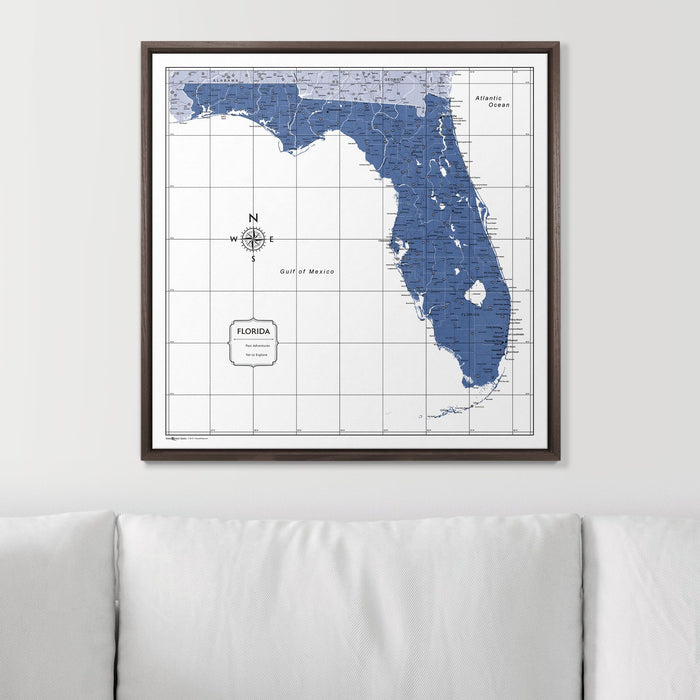 Push Pin Florida Map (Pin Board) - Navy Color Splash