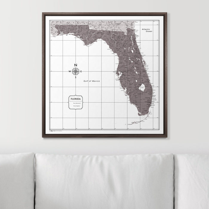 Push Pin Florida Map (Pin Board) - Dark Brown Color Splash CM Pin Board