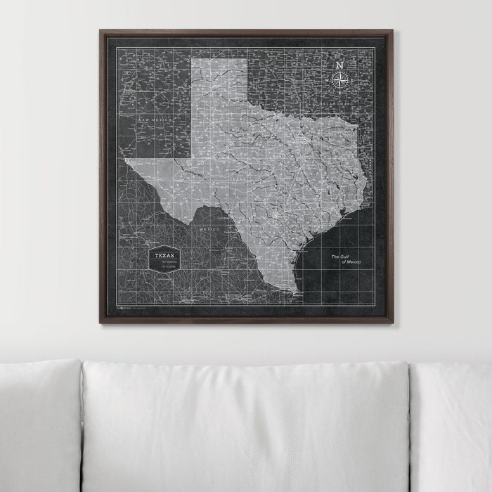 Push Pin Texas Map (Pin Board) - Modern Slate CM Pin Board