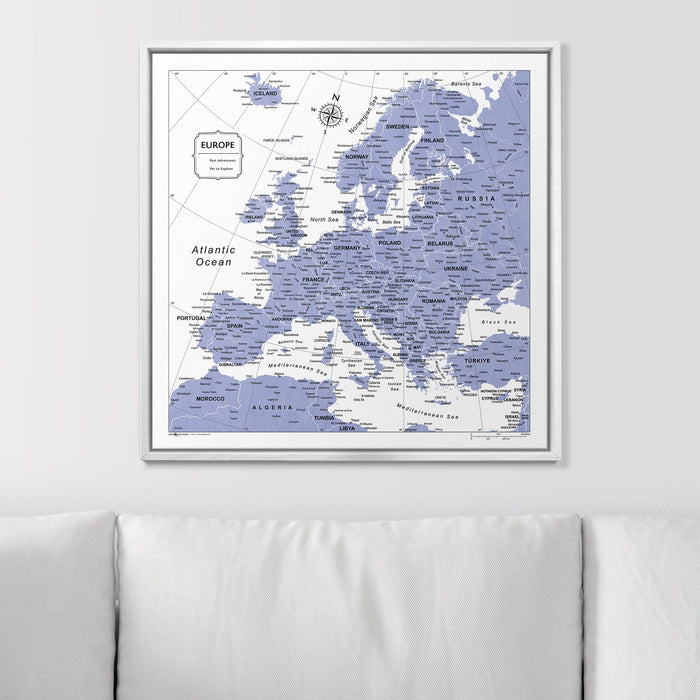 Push Pin Europe Map (Pin Board) - Purple Color Splash CM Pin Board