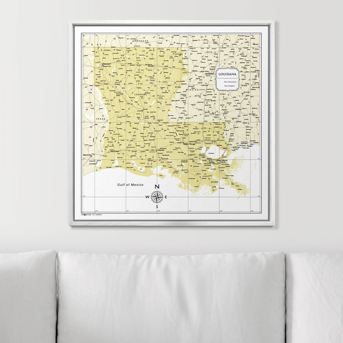 Push Pin Louisiana Map (Pin Board) - Yellow Color Splash