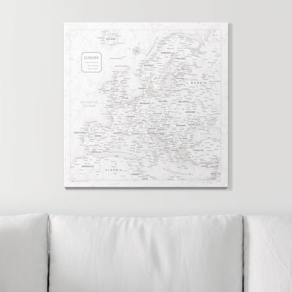 Push Pin Europe Map (Pin Board) - Classic Marble CM Pin Board