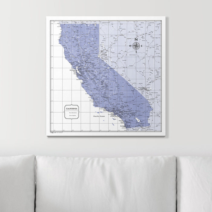 Push Pin California Map (Pin Board) - Purple Color Splash CM Pin Board