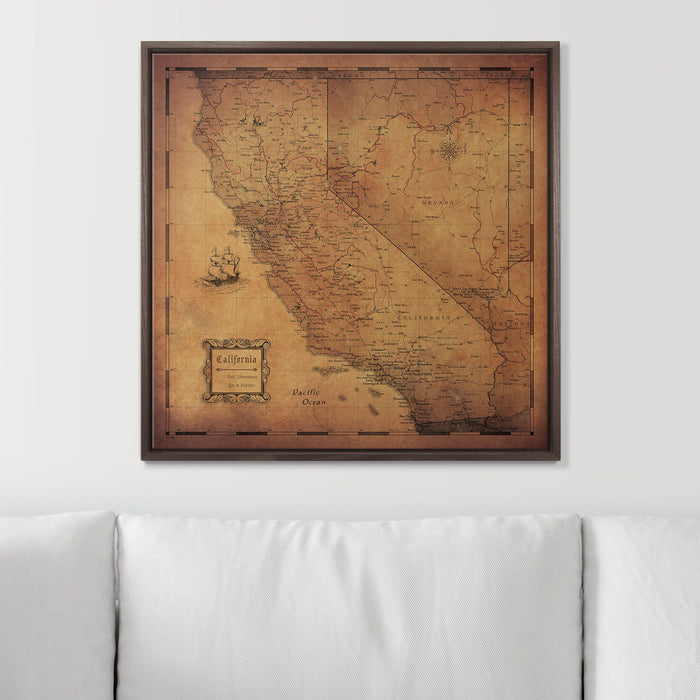 Push Pin California Map (Pin Board) - Golden Aged CM Pin Board