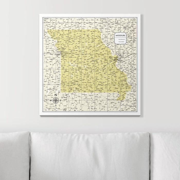Push Pin Missouri Map (Pin Board) - Yellow Color Splash CM Pin Board