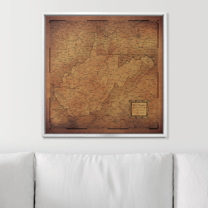 Push Pin West Virginia Map (Pin Board) - Golden Aged CM Pin Board