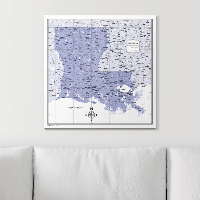 Push Pin Louisiana Map (Pin Board) - Purple Color Splash