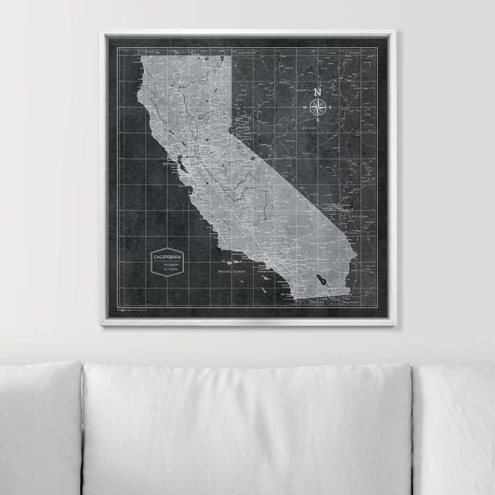 Push Pin California Map (Pin Board) - Modern Slate