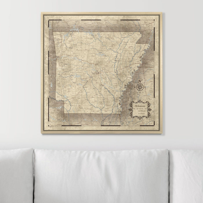 Push Pin Arkansas Map (Pin Board) - Rustic Vintage CM Pin Board