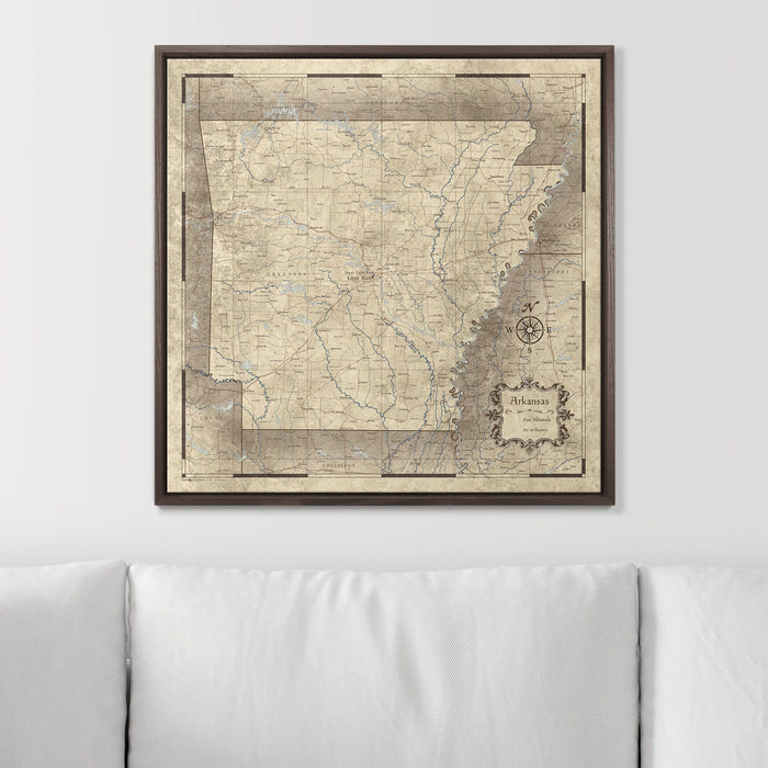 Push Pin Arkansas Map (Pin Board) - Rustic Vintage