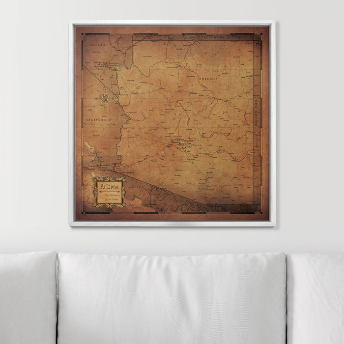 Push Pin Arizona Map (Pin Board) - Golden Aged CM Pin Board