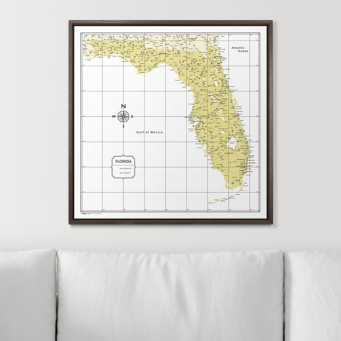 Push Pin Florida Map (Pin Board) - Yellow Color Splash