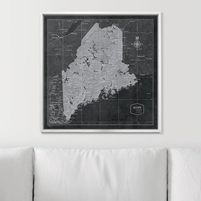 Push Pin Maine Map (Pin Board) - Modern Slate