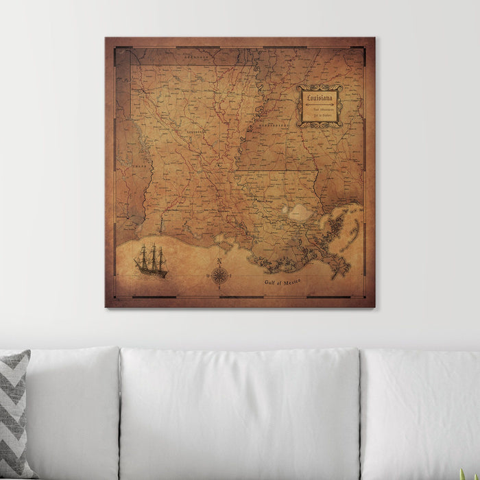 Push Pin Louisiana Map (Pin Board) - Golden Aged CM Pin Board