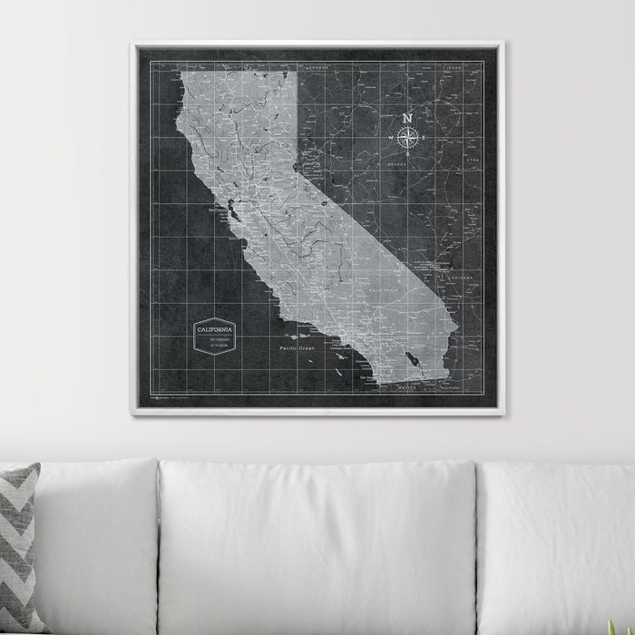 Push Pin California Map (Pin Board) - Modern Slate