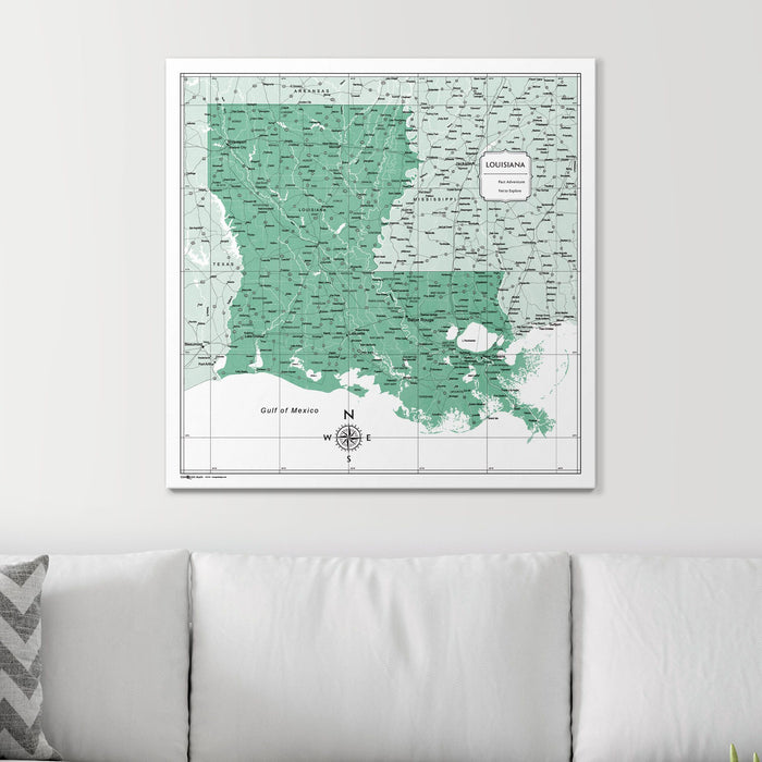 Push Pin Louisiana Map (Pin Board) - Green Color Splash CM Pin Board