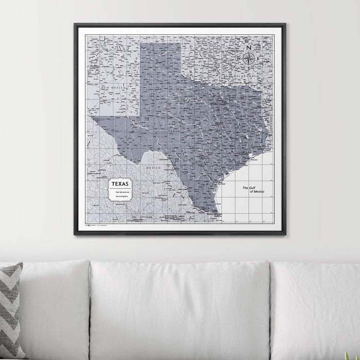 Push Pin Texas Map (Pin Board) - Dark Gray Color Splash CM Pin Board
