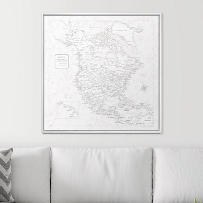 Push Pin North America Map (Pin Board) - Classic Marble CM Pin Board