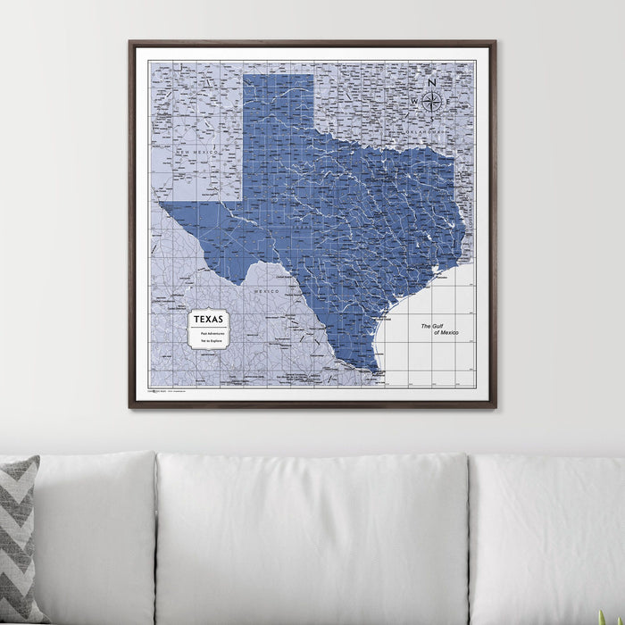 Push Pin Texas Map (Pin Board) - Navy Color Splash CM Pin Board