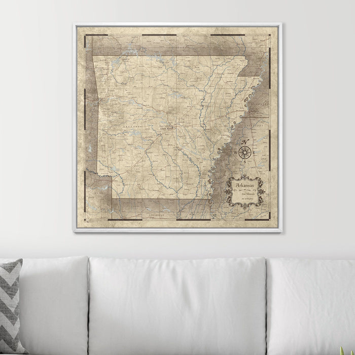 Push Pin Arkansas Map (Pin Board) - Rustic Vintage