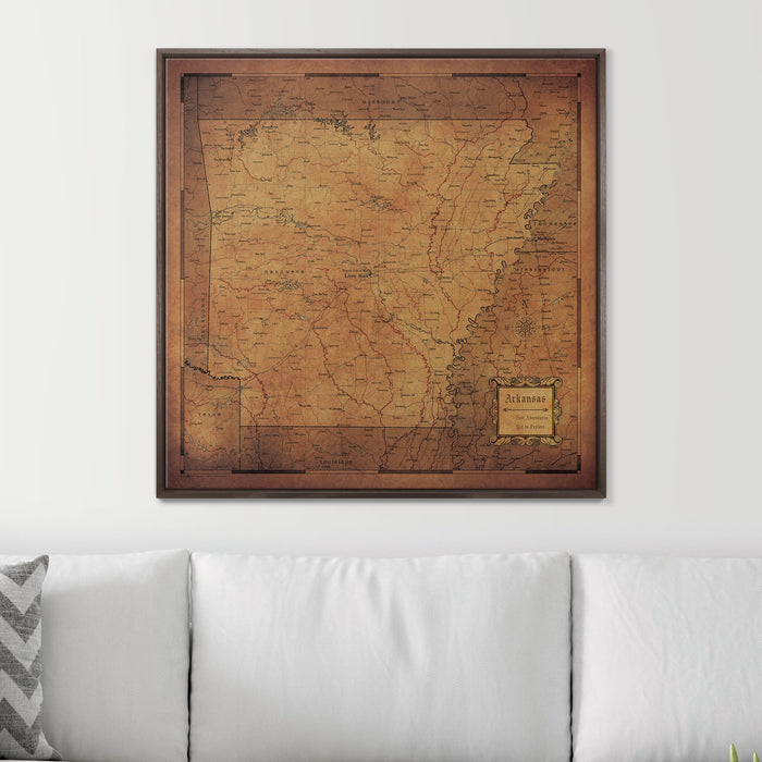 Push Pin Arkansas Map (Pin Board) - Golden Aged