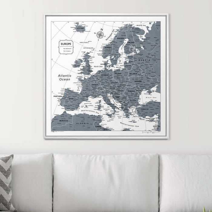 Push Pin Europe Map (Pin Board) - Dark Gray Color Splash CM Pin Board
