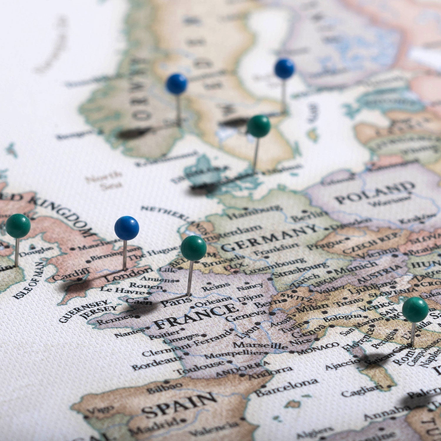 Push Pin World Map (Pin Board) - The Adventurer - Essentials Collection Conquest Maps LLC