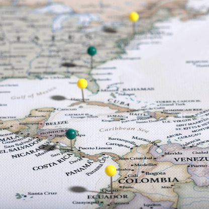 Push Pin World Map (Pin Board) - The Adventurer - Essentials Collection Conquest Maps LLC